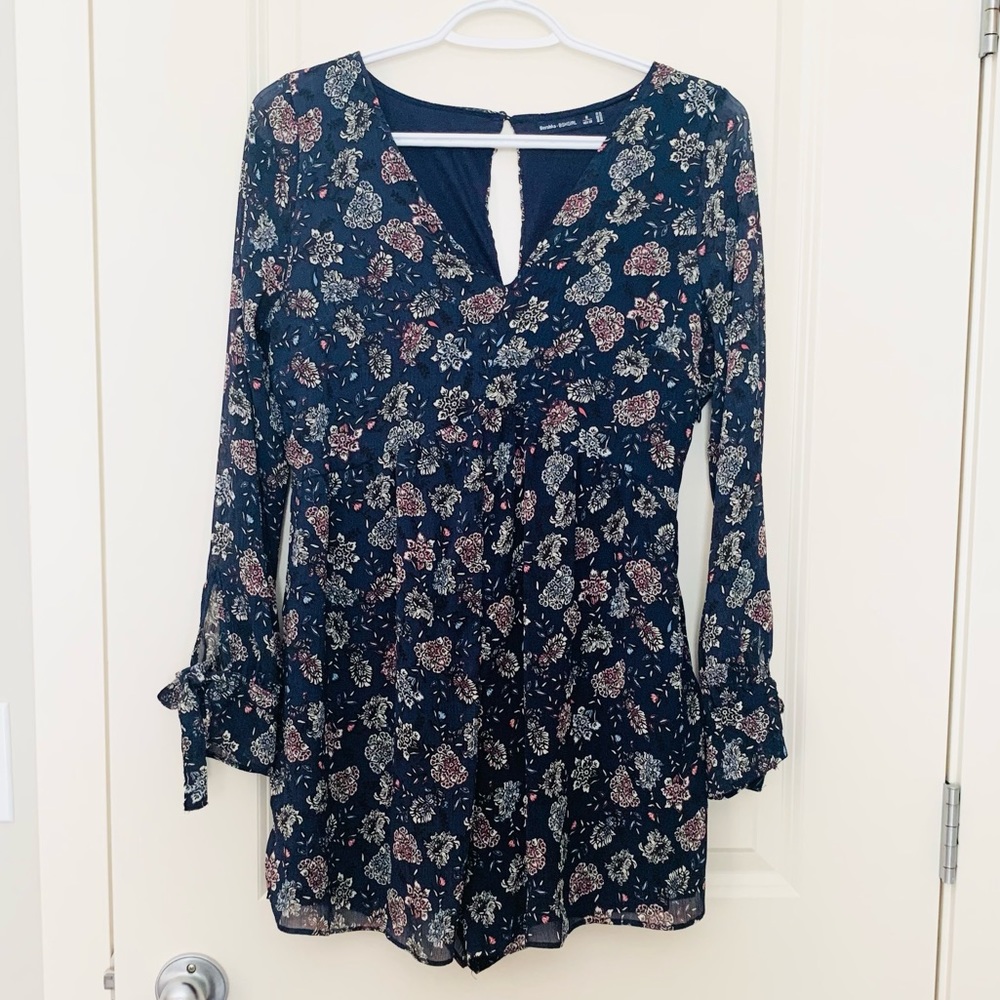 Long sleeve V neck Romper